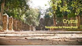  Presentation with sword - PPT theme with preah khan or royal background and a tawny brown colored foreground