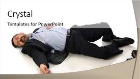  Presentation with floor - Audience pleasing slide deck consisting of precaution - businessman laying injured backdrop and a white colored foreground