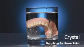  Presentation with dentures - Slide set enhanced with precaution - dentures in a teacup background and a ocean colored foreground