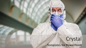  Presentation with hazmat - Amazing presentation theme having precaution - man covering mouth with hands backdrop and a light gray colored foreground