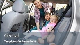  Presentation with belts - Colorful slide set enhanced with precaution - man fastening security belts backdrop and a gray colored foreground