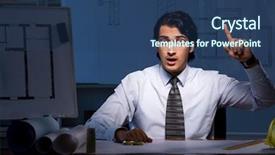  Presentation with project - PPT theme consisting of precaution - young construction architect working background and a ocean colored foreground