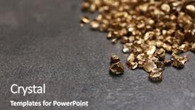  Presentation with gold nugget - Presentation design consisting of precious - pile of gold nugget grains background and a gray colored foreground