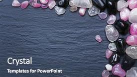  Presentation with minerals - Presentation with precious stones - frame of minerals on grey background and a ocean colored foreground