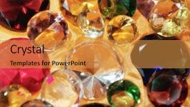  Presentation with gems - Colorful presentation theme enhanced with precious stones - glass gems backdrop and a  colored foreground
