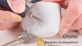  Presentation with speed - Cool new presentation theme with precious stones - woman using a high speed backdrop and a  colored foreground