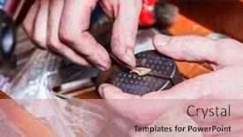  Presentation with jewelery - Amazing slide set having precise-process-of-jewelery-creation backdrop and a coral colored foreground