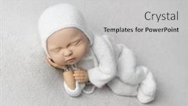  Presentation with mannequin - PPT theme featuring precisely-accurate-mannequin-of-newborn background and a light gray colored foreground