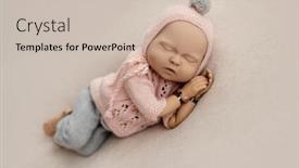  Presentation with mannequin - Beautiful PPT theme featuring precisely-accurate-mannequin-of-newborn backdrop and a soft green colored foreground