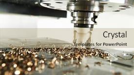  Presentation with precision - Colorful presentation enhanced with precision - industrial metalworking cutting process backdrop and a coral colored foreground