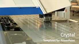  Presentation with sheet metal - PPT layouts consisting of precision cnc sheet metal stamping background and a coral colored foreground