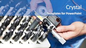  Presentation with measuring - PPT theme consisting of work piece of mill cutter background and a teal colored foreground