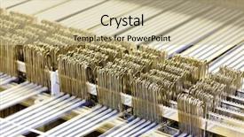  Presentation with textile - Slide set consisting of precision manufacture - close up of textile machine background and a soft green colored foreground