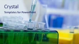  Presentation with precision - PPT layouts enhanced with precision medicine - laboratories experiment background and a  colored foreground