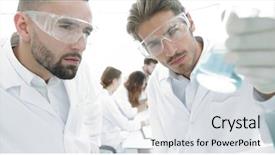  Presentation with fallopian tube toward the uterus - Slides having precision medicine - scientist and assistant studying background and a white colored foreground