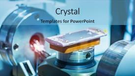  Presentation with machine - Theme consisting of precision parts - automatic machine measure the aluminum background and a light blue colored foreground