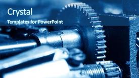 Presentation with mechanical gear - Slides with precision parts - mechanical metal gear background and a  colored foreground