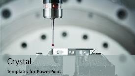  Presentation with precision - Beautiful slide deck featuring precision probe sensor at industrial backdrop and a light gray colored foreground