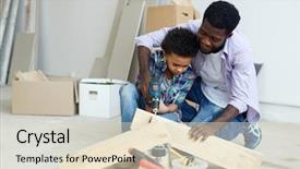  Presentation with drilling - Beautiful presentation featuring preconstruction - man and his son drilling backdrop and a soft green colored foreground