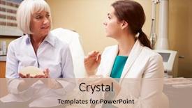  Presentation with breast - Presentation consisting of preconstruction - woman discussing breast augmentation background and a soft green colored foreground