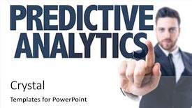 Presentation with analytics - Cool new theme with prediction - business man pointing the text backdrop and a white colored foreground