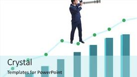  Presentation with financial planning - Presentation featuring prediction - businessman in financial planning business background and a arctic colored foreground