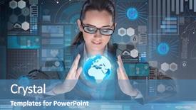  Presentation with sharing - Colorful theme enhanced with prediction - futuristic media sharing concept backdrop and a teal colored foreground