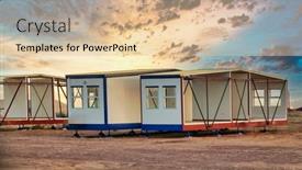  Presentation with construction - Slide deck with prefabricated-mobile-homes-used background and a lemonade colored foreground