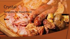  Presentation with companion - Colorful slide set enhanced with preference - big wooden board with assorted backdrop and a gold colored foreground