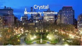  Presentation with new york - Slide deck enhanced with preference - union square in new york background and a cobalt blue colored foreground