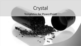  Presentation with carbon - Colorful PPT theme enhanced with preformance - activated carbon in capsule isolated backdrop and a light gray colored foreground