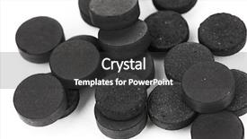  Presentation with tablets - Colorful slide deck enhanced with preformance - activated carbon in tablets isolated backdrop and a dark gray colored foreground