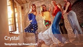  Presentation with breakdance - Slide deck with preformance - hip hop lifestyle concept -group background and a coral colored foreground