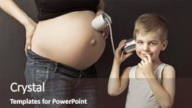  Presentation with pregnant mother - Cool new theme with pregancy - little boy listening to pregnant backdrop and a tawny brown colored foreground