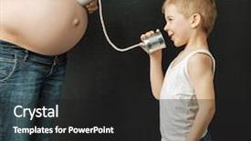  Presentation with pregnant mother - PPT layouts enhanced with pregancy - little boy listening to pregnant background and a dark gray colored foreground