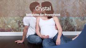  Presentation with womens heart month - Colorful slides enhanced with pregant - couple in studio - 8 backdrop and a violet colored foreground