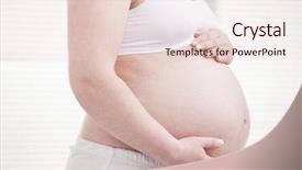  Presentation with being a single woman - PPT theme consisting of pregant woman holding his belly background and a lemonade colored foreground