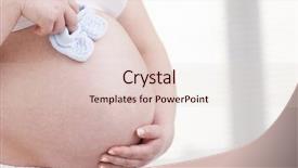  Presentation with baby shoes - Beautiful slides featuring pregant woman holding small baby backdrop and a lemonade colored foreground