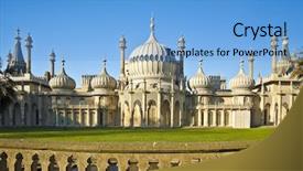 Presentation with royal hotels - PPT theme having pregency - photography of the royal brighton background and a light blue colored foreground
