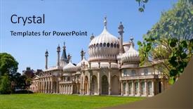  Presentation with royal - PPT theme featuring pregency - royal pavilion brighton pavilion former background and a light blue colored foreground