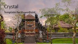  Presentation with bali temple - Presentation enhanced with pregency - royal temple of mengwi empire background and a light gray colored foreground