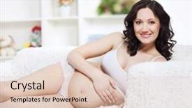  Presentation with flower woman - Presentation having pregnacy - pregnant woman with flower isolated background and a  colored foreground