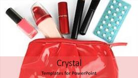  Presentation with pregnancy women - Audience pleasing slide set consisting of addiction pregnancy - hormonal pills in women's make-up backdrop and a  colored foreground