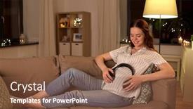  Presentation with pregnant woman - Amazing slides having pregnancy-and-people-concept-happy backdrop and a tawny brown colored foreground