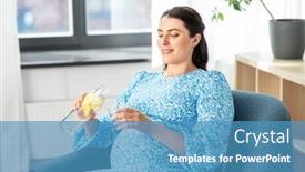  Presentation with fruit water - Presentation theme consisting of pregnancy-and-people-concept-happy background and a teal colored foreground