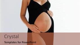  Presentation with skincare - PPT theme featuring pregnancy-belly-closeup-pregnant-woman background and a red colored foreground