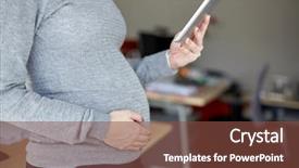  Presentation with technology - Presentation theme consisting of pregnancy business work and technology background and a tawny brown colored foreground