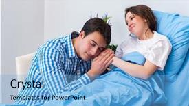  Presentation with caring - Amazing slide set having pregnancy cancer - caring loving husband visiting pregnant backdrop and a light blue colored foreground