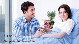  Presentation with caring - Audience pleasing presentation design consisting of pregnancy cancer - caring loving husband visiting pregnant backdrop and a light blue colored foreground
