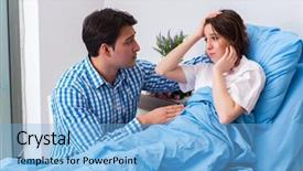  Presentation with caring - Beautiful slides featuring pregnancy cancer - caring loving husband visiting pregnant backdrop and a light blue colored foreground
